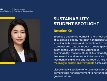 Student Sustainability Showcase: Beatrice Ke