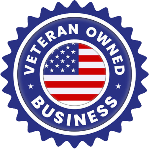 Veteran-owned business badge for Sik Audio, featuring a motorcycle audio theme.