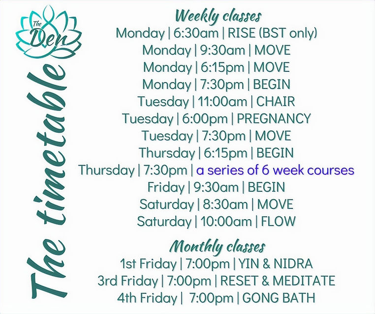 The current timetable