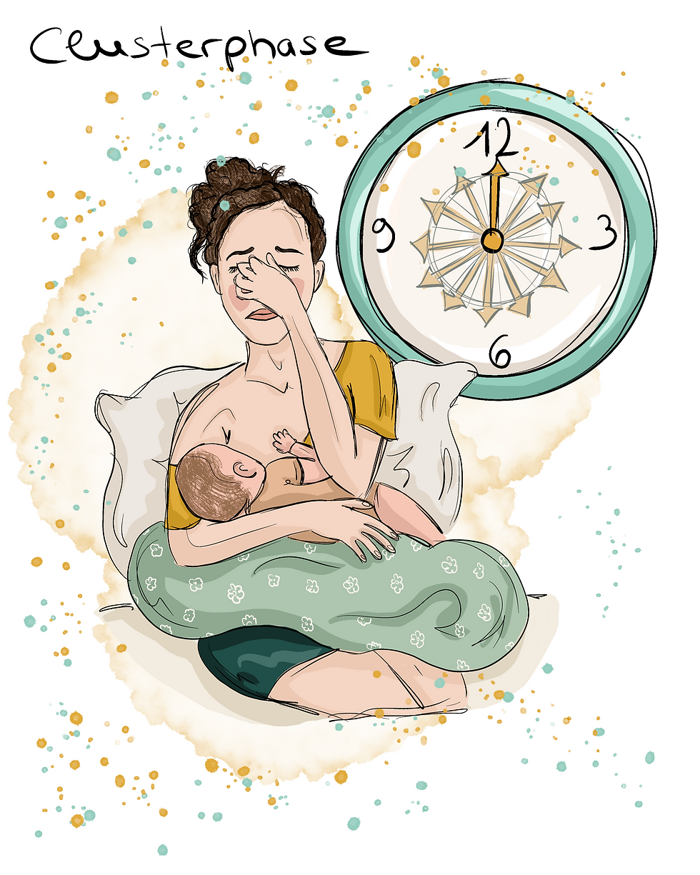 Clusterphase eines Babys in der Stillzeit