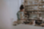 Young woman making pottery