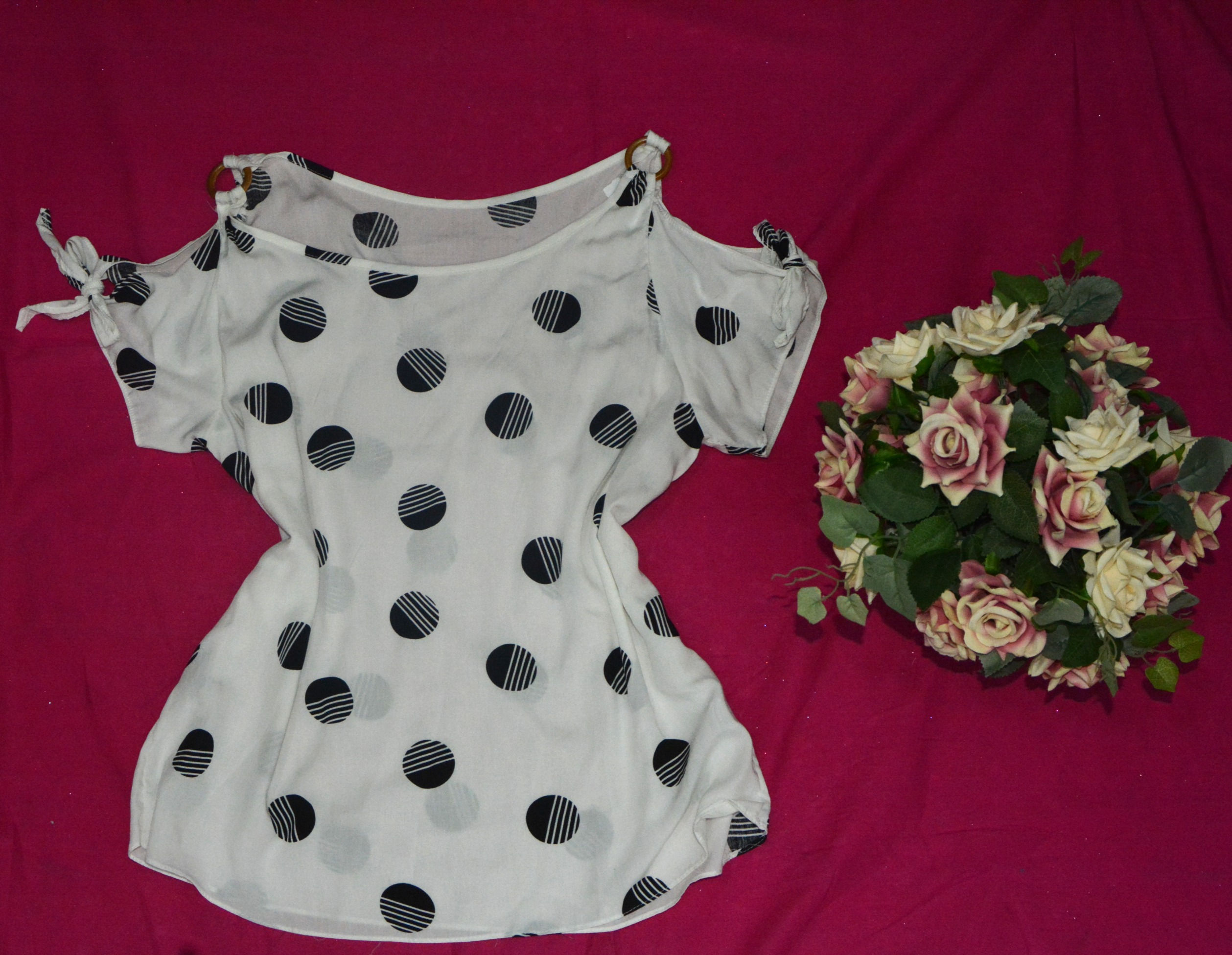 Blusinha adele estampa bolinha, mg cigana amarrar