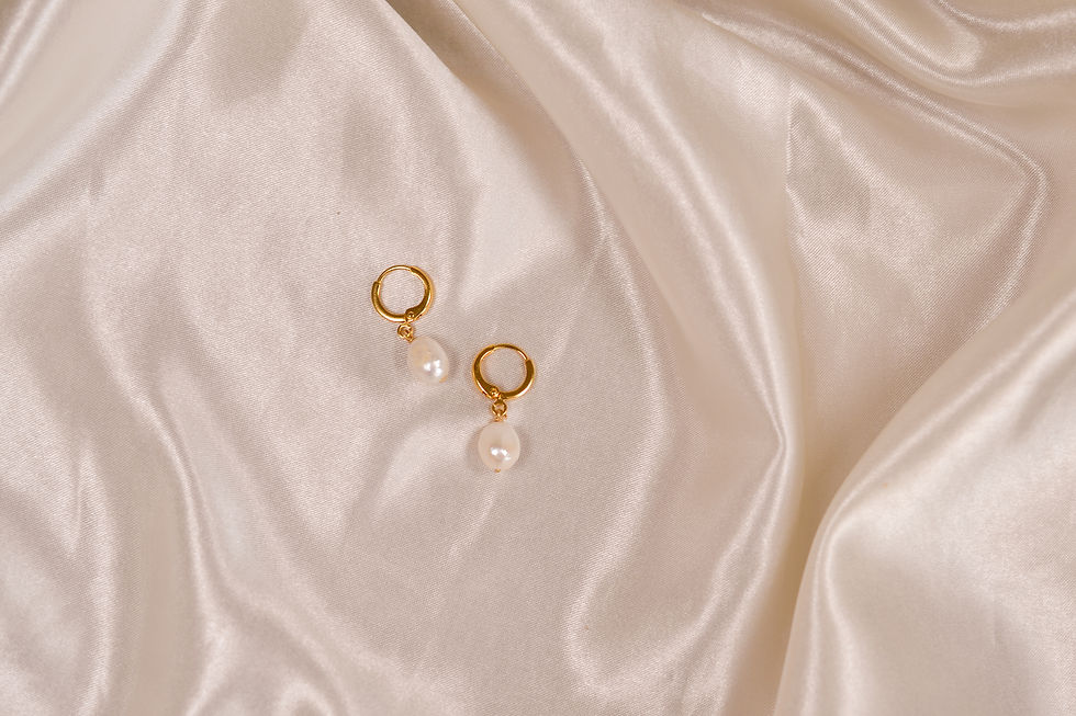 Thumbnail: Verna | the perfect pearl gold filled hoops