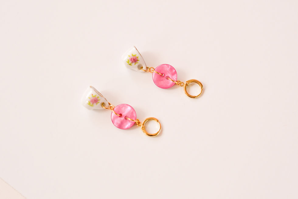 Thumbnail: tea and buttons earrings