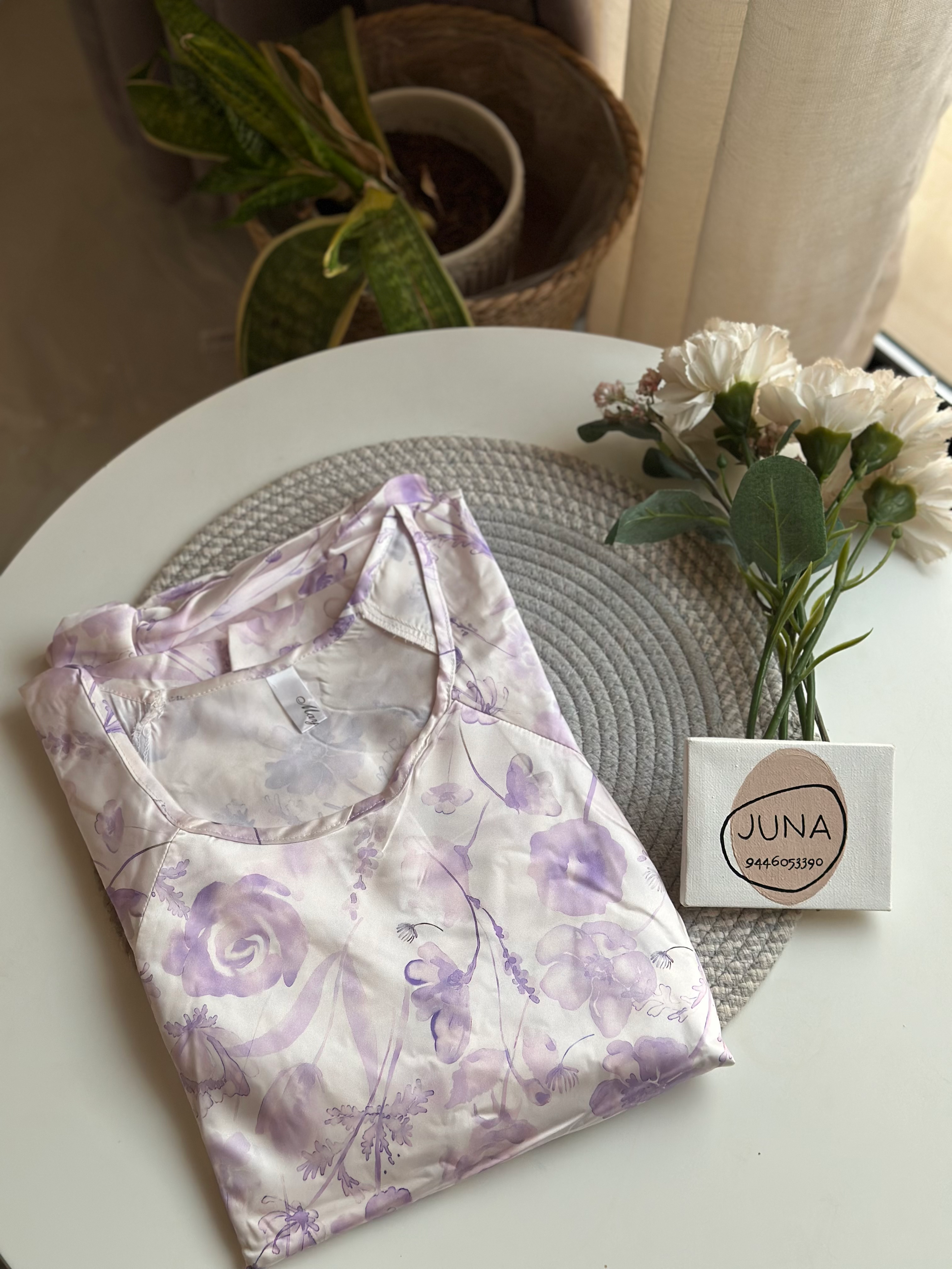 Printed Satin Silk Flair Gown