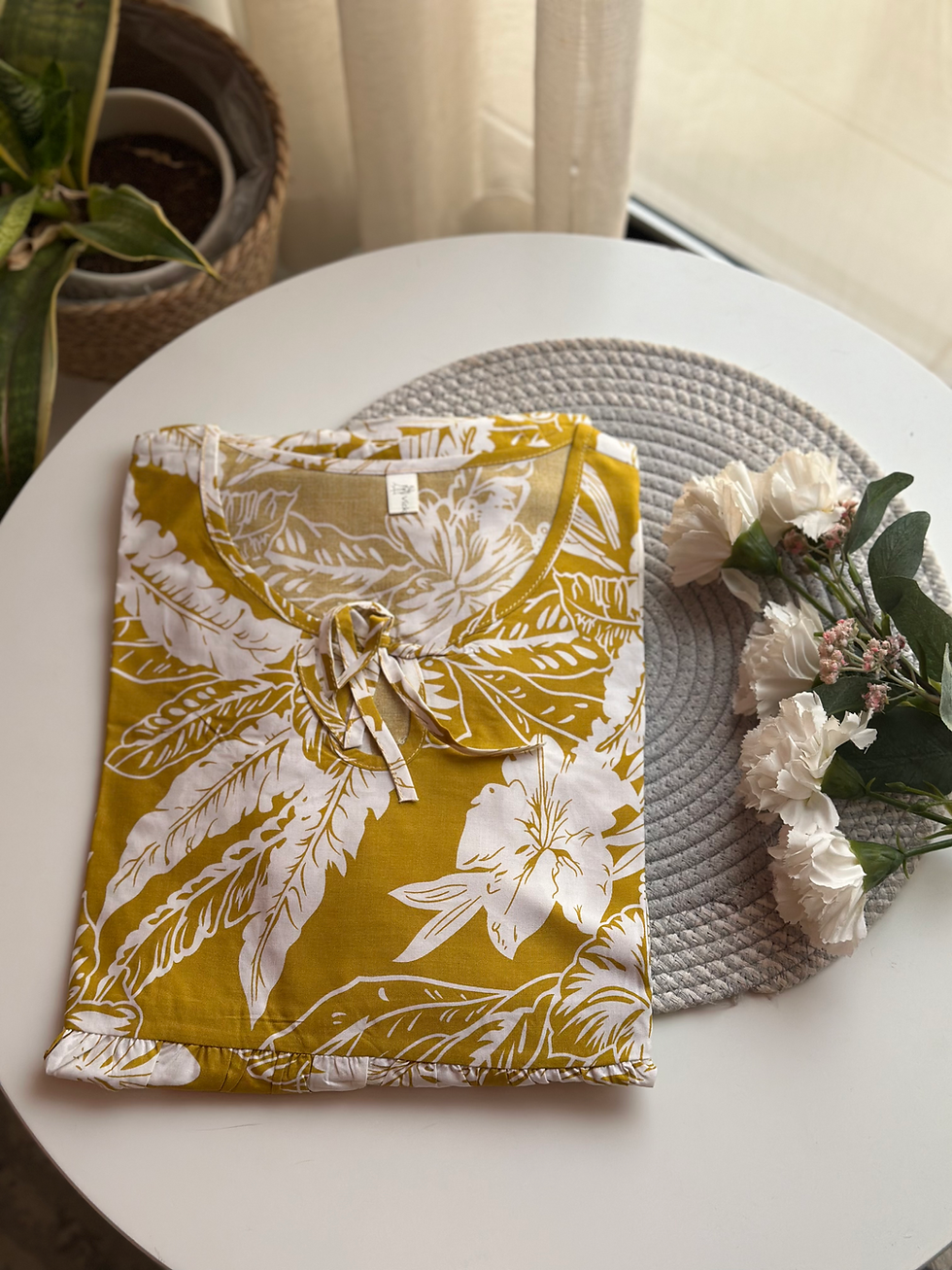 3/4th Sleeve Flair-Tie Gown