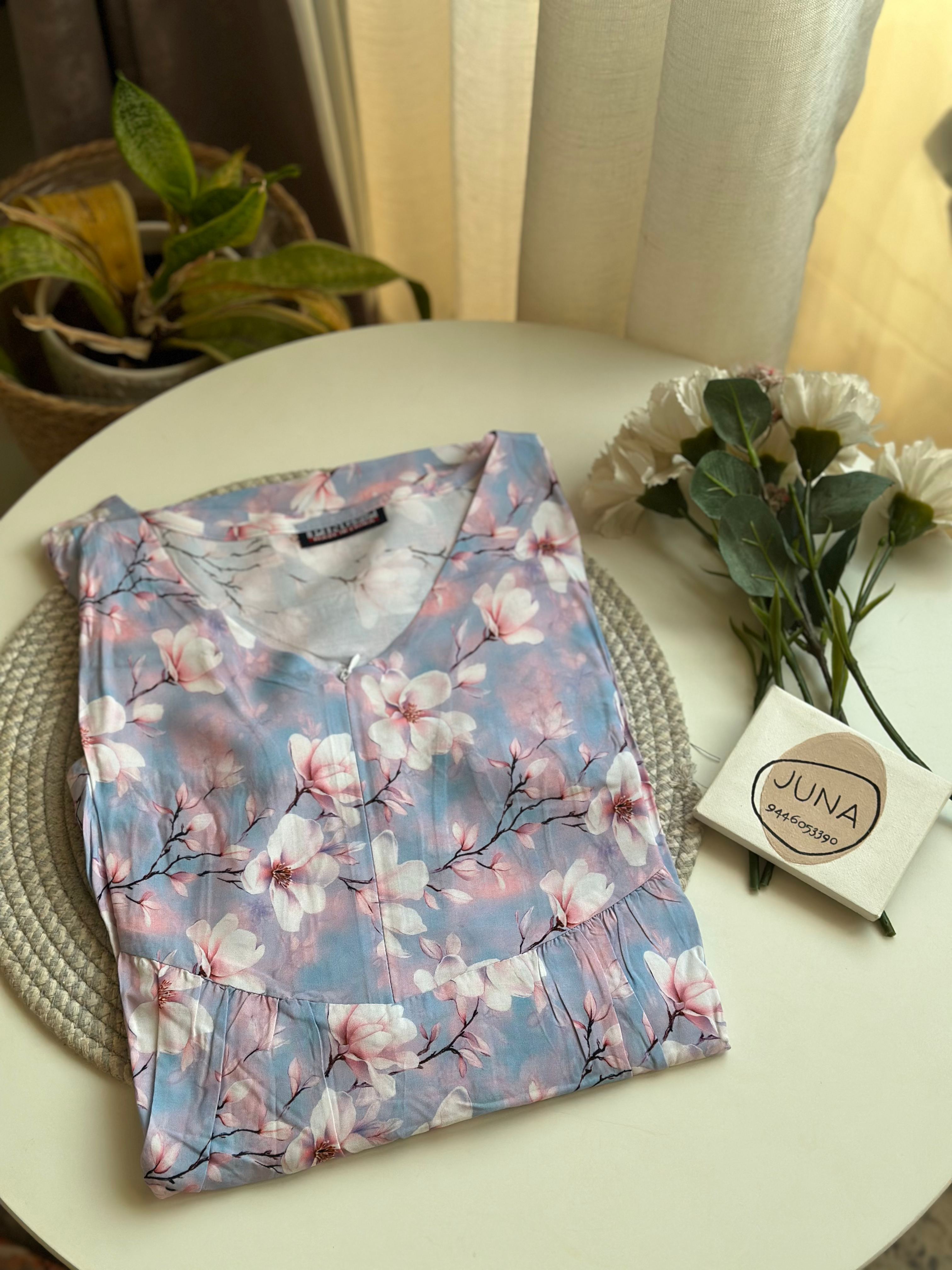 Elastic Full sleeve with Zip Nighty