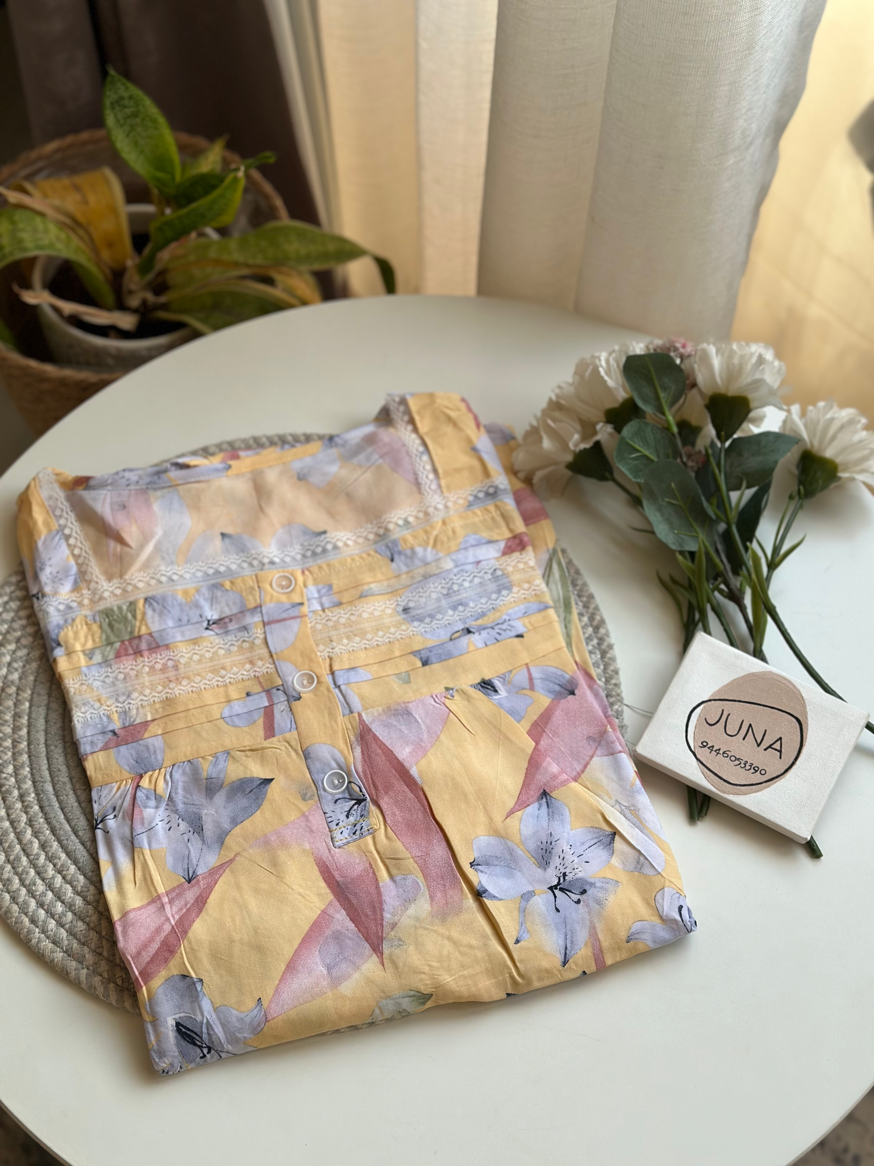 Square Neck Balloon Sleeve Nighty