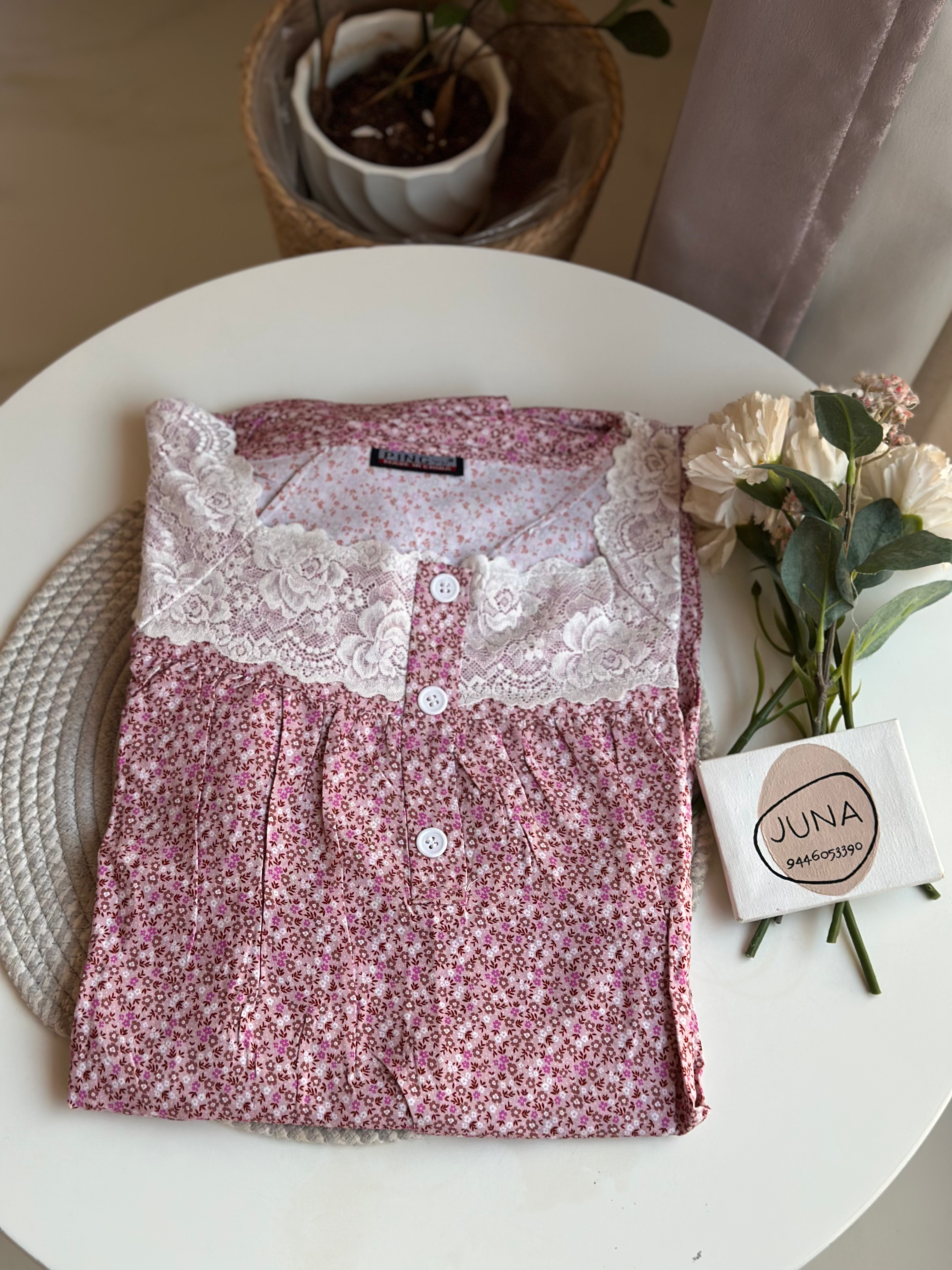 Square Neck Lace Nighty