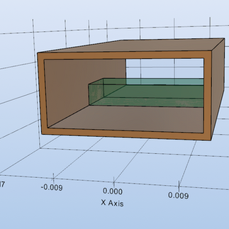 The copper waveguide wall with the dielectric FR4 Block inside
