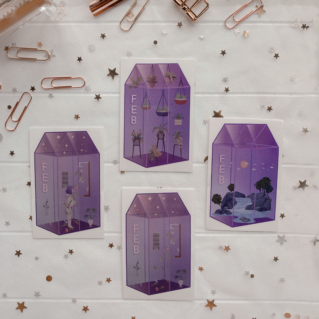 February Birthstone Shape 1 Sticker Pack - Amethyst