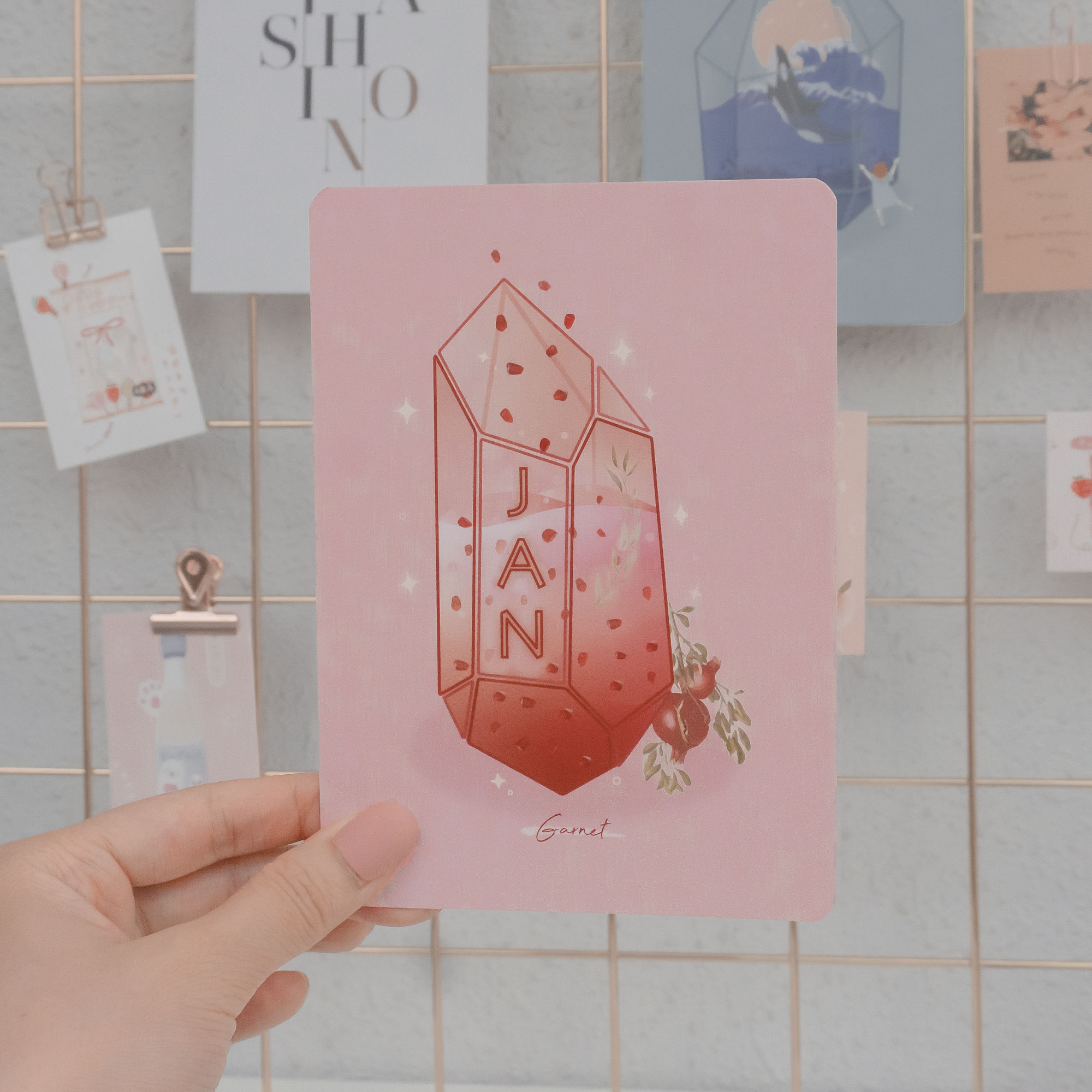 January Greeting Card - Garnet