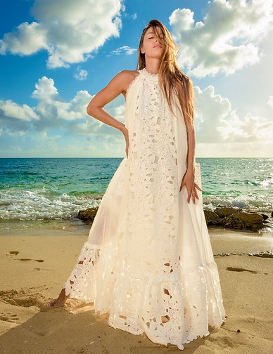 lace embroidered maxi dress