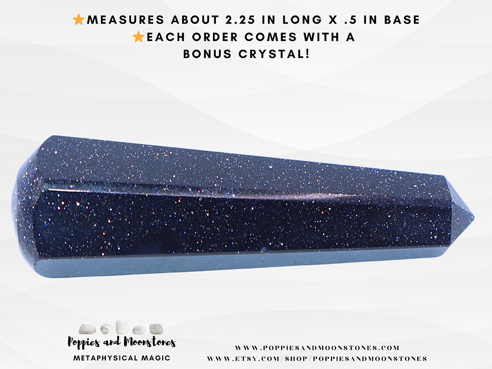 Thumbnail: Supercharged Blue Goldstone Crystal Six Sided Wands