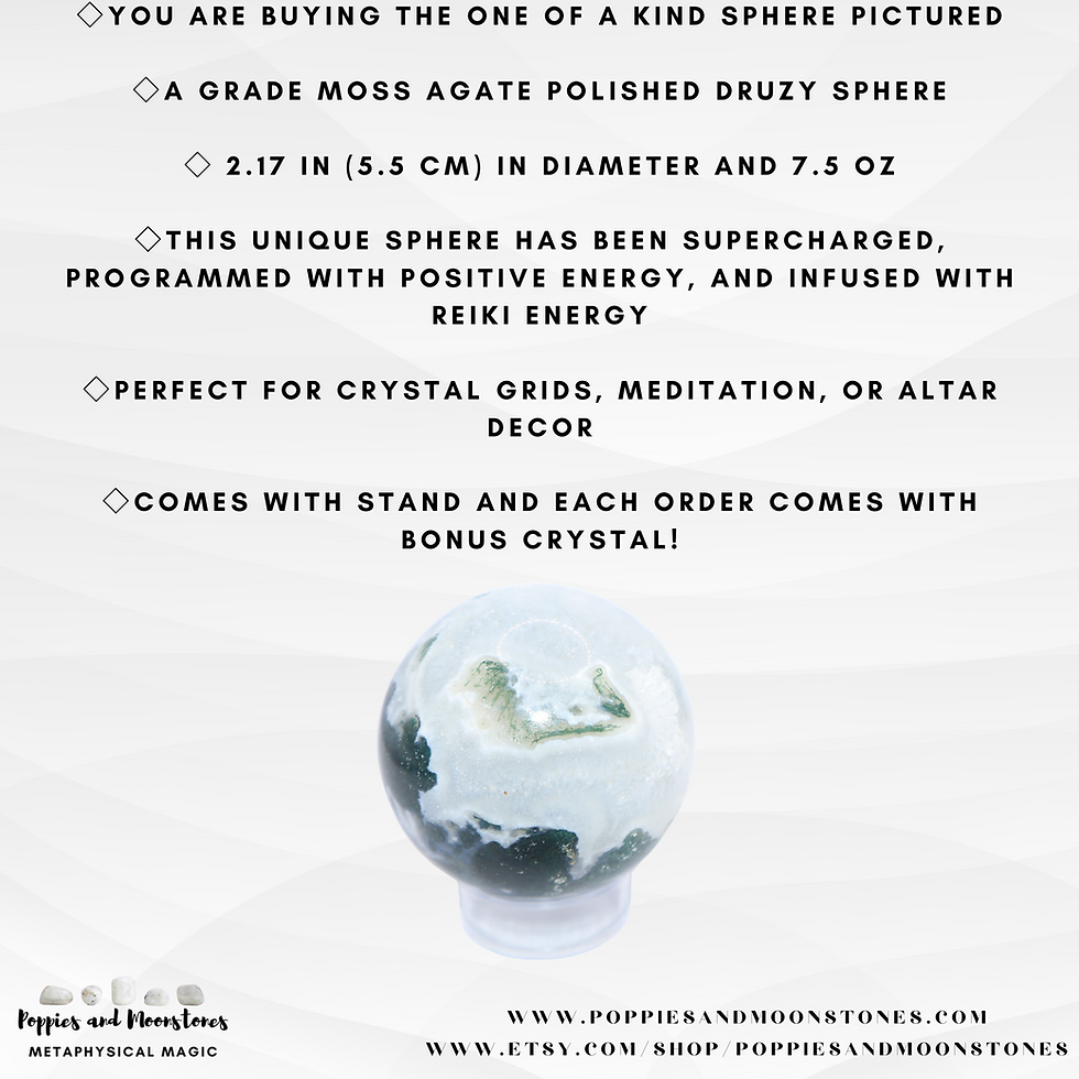Thumbnail: Supercharged Large Moss Agate Druzy Crystal Sphere and Stand