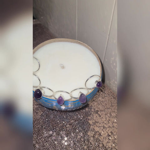 Thumbnail: Supercharged Amethyst Crystal Sterling Silver Plated Intuition Protection Ring