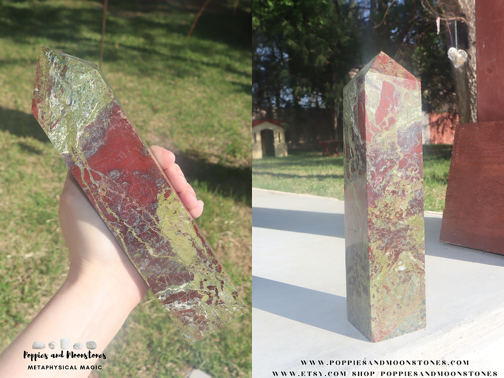 Thumbnail: Massive Dragon Blood Jasper Crystal Tower Reiki Infused Dragonstone 3 pounds