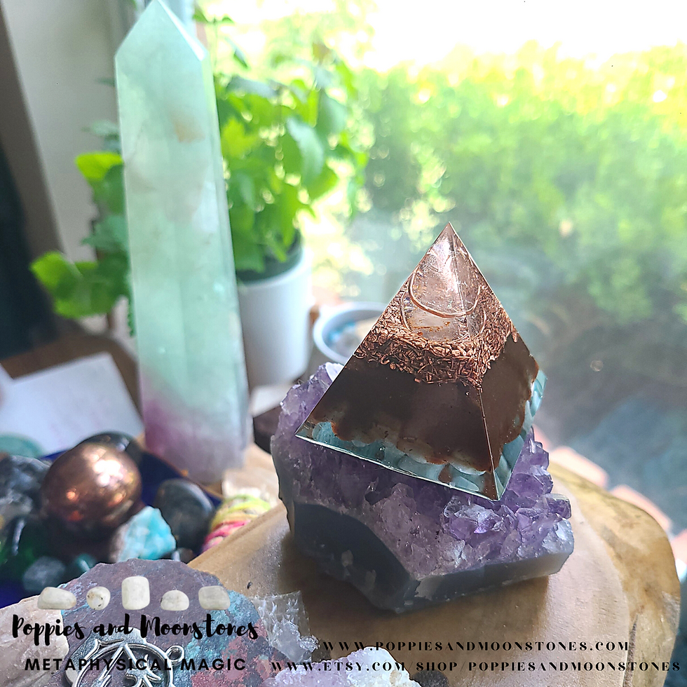 Thumbnail: Supercharged Sedona Red Earth Orgone Pyramid Copper Amazonite Lemurian Seed