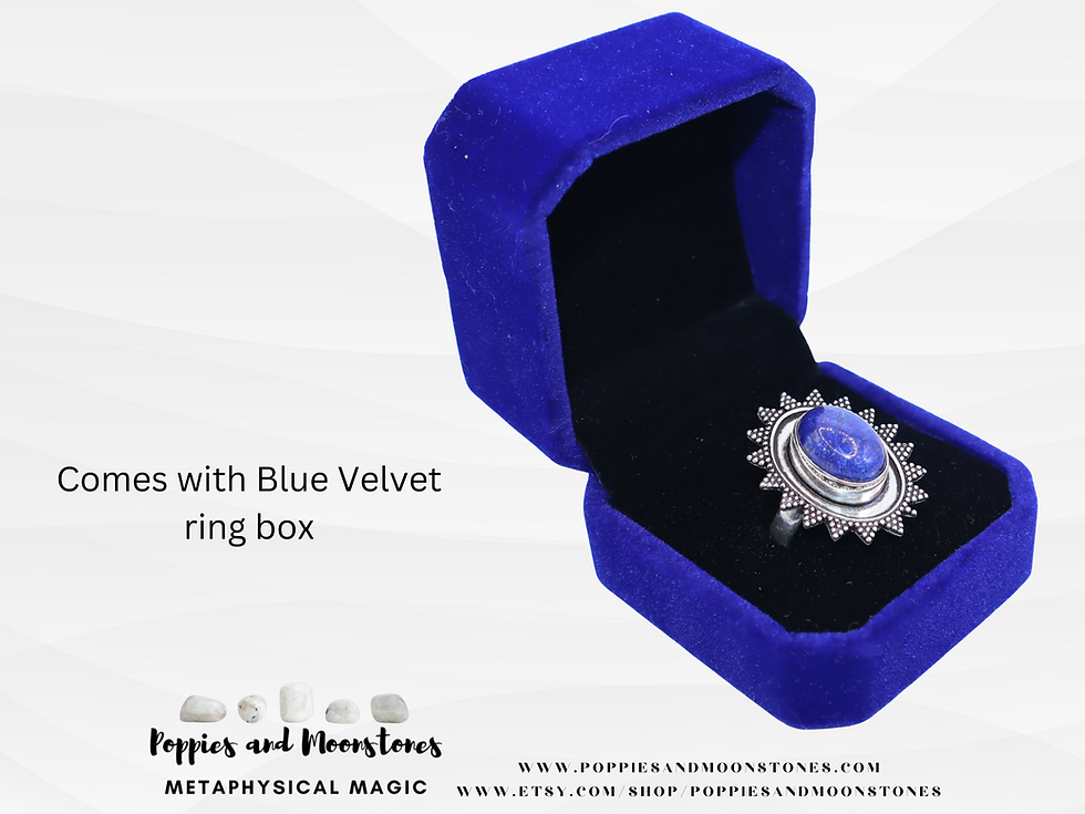 Thumbnail: Supercharged Lapis Lazuli Sterling Silver Ring Size 8- Reiki Infused