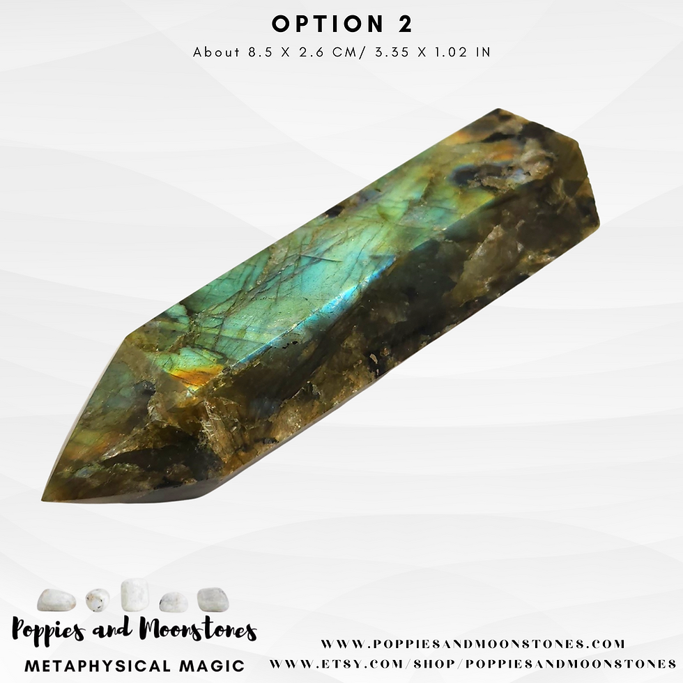 Thumbnail: Supercharged Flashy Labradorite Crystal Large Tower Obelisk Energy Generator