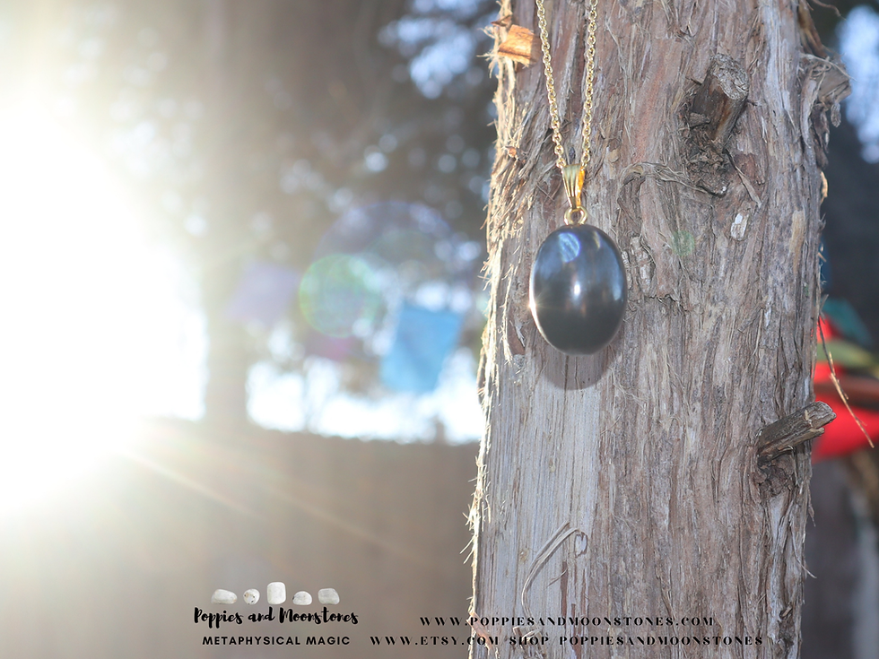 Thumbnail: Shungite Egg Crystal Pendant Silver Necklace for EMF Protection- Reiki Infused