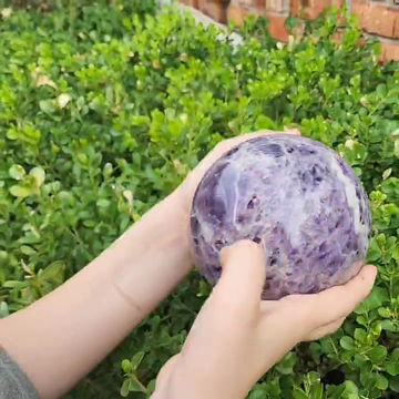 Thumbnail: Supercharged Huge Chevron Dream Amethyst Crystal Sphere and Stand- Reiki Infused