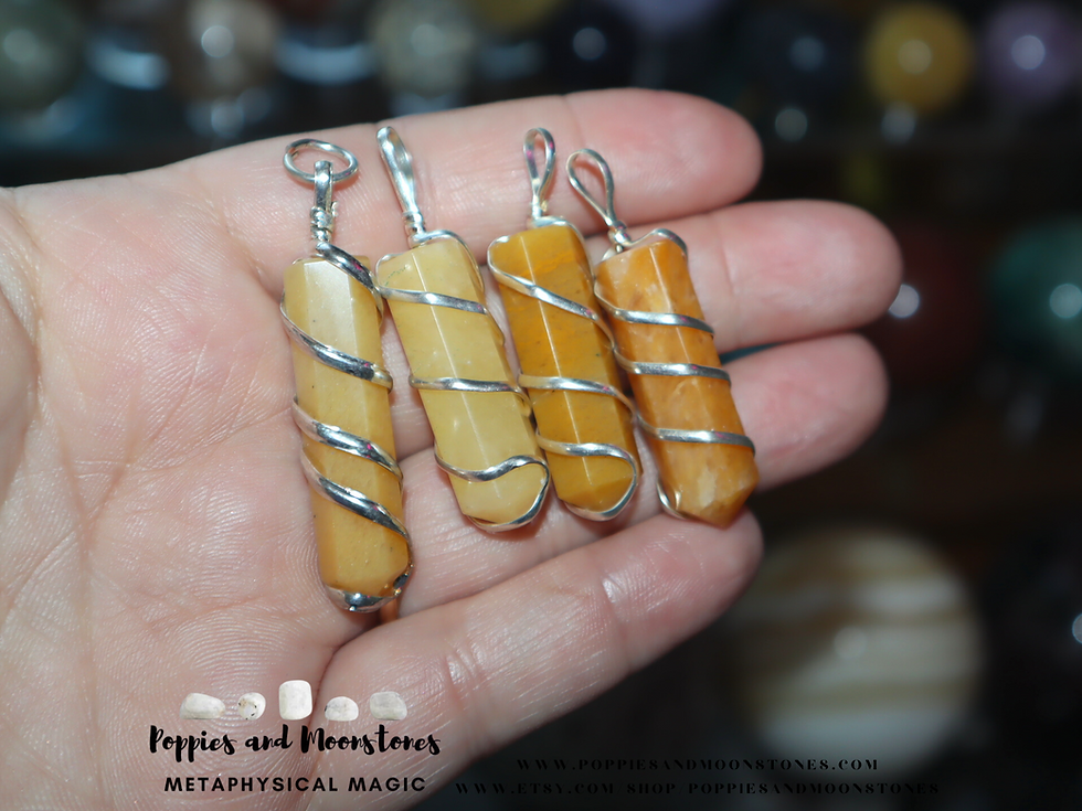 Thumbnail: Supercharged Golden Healer Silver Wrapped Crystal Necklace Reiki Infused