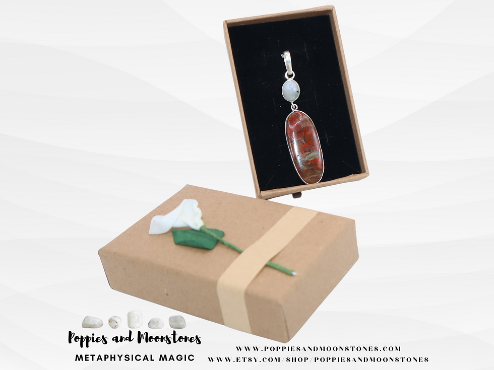 Thumbnail: Supercharged Brecciated Jasper and Tourmaline Quartz Sterling Silver Necklace