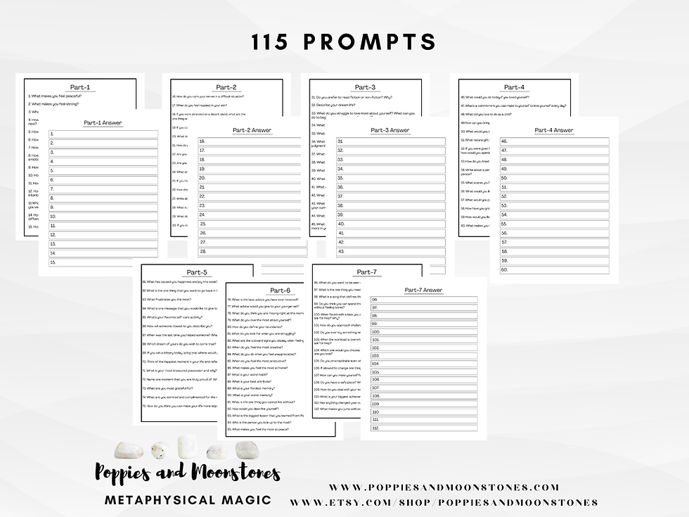 Thumbnail: Inner World Journal Prompts 115 Topics Planner Digital Download- Printable PDF