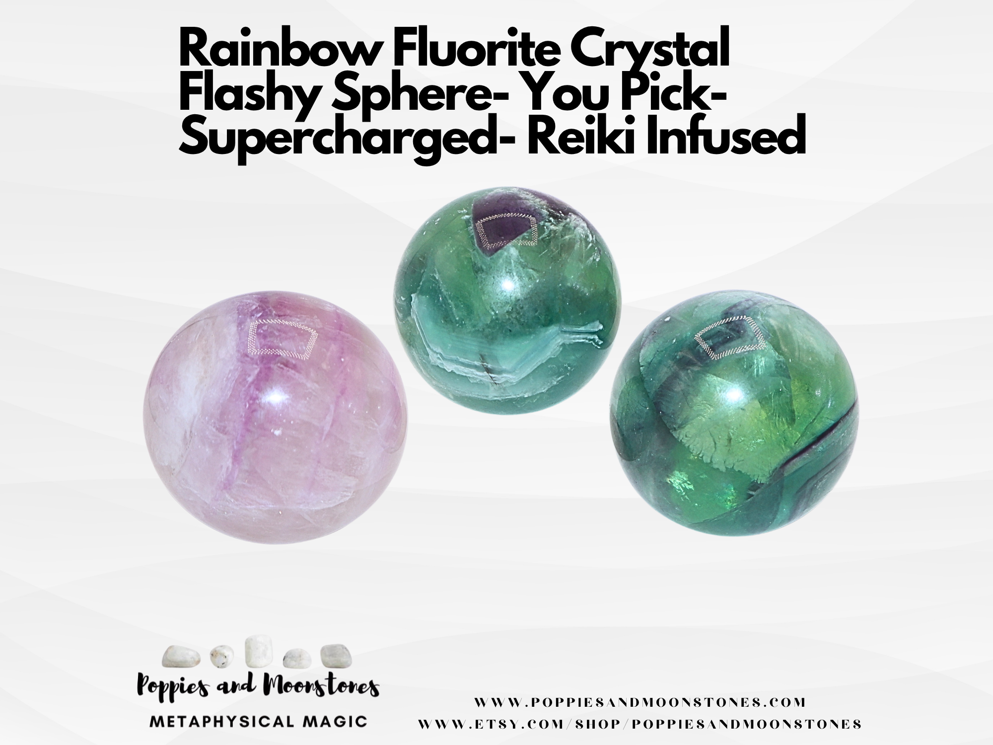 Rainbow Fluorite Crystal Flashy Sphere- You Pick- Supercharged- Reiki Infused