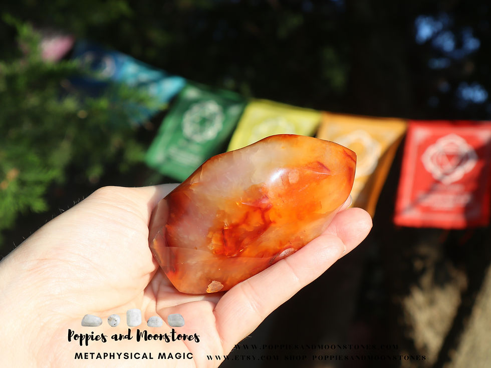 Thumbnail: Carnelian Crystal Large Carved Flame Freeform Energy Generator Supercharge Reiki