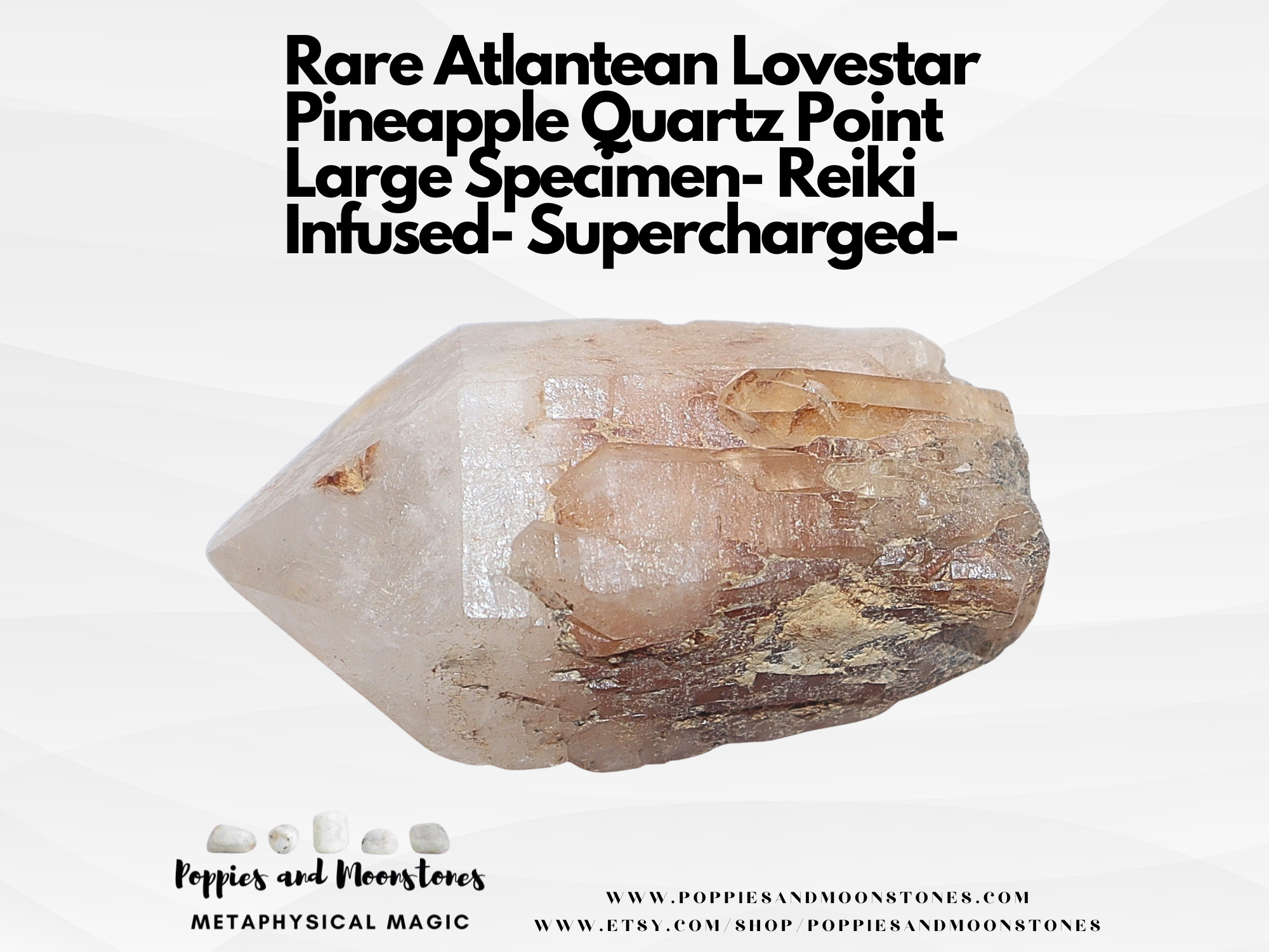 Rare Atlantean Lovestar Pineapple Quartz Point Large Specimen- Reiki Infused
