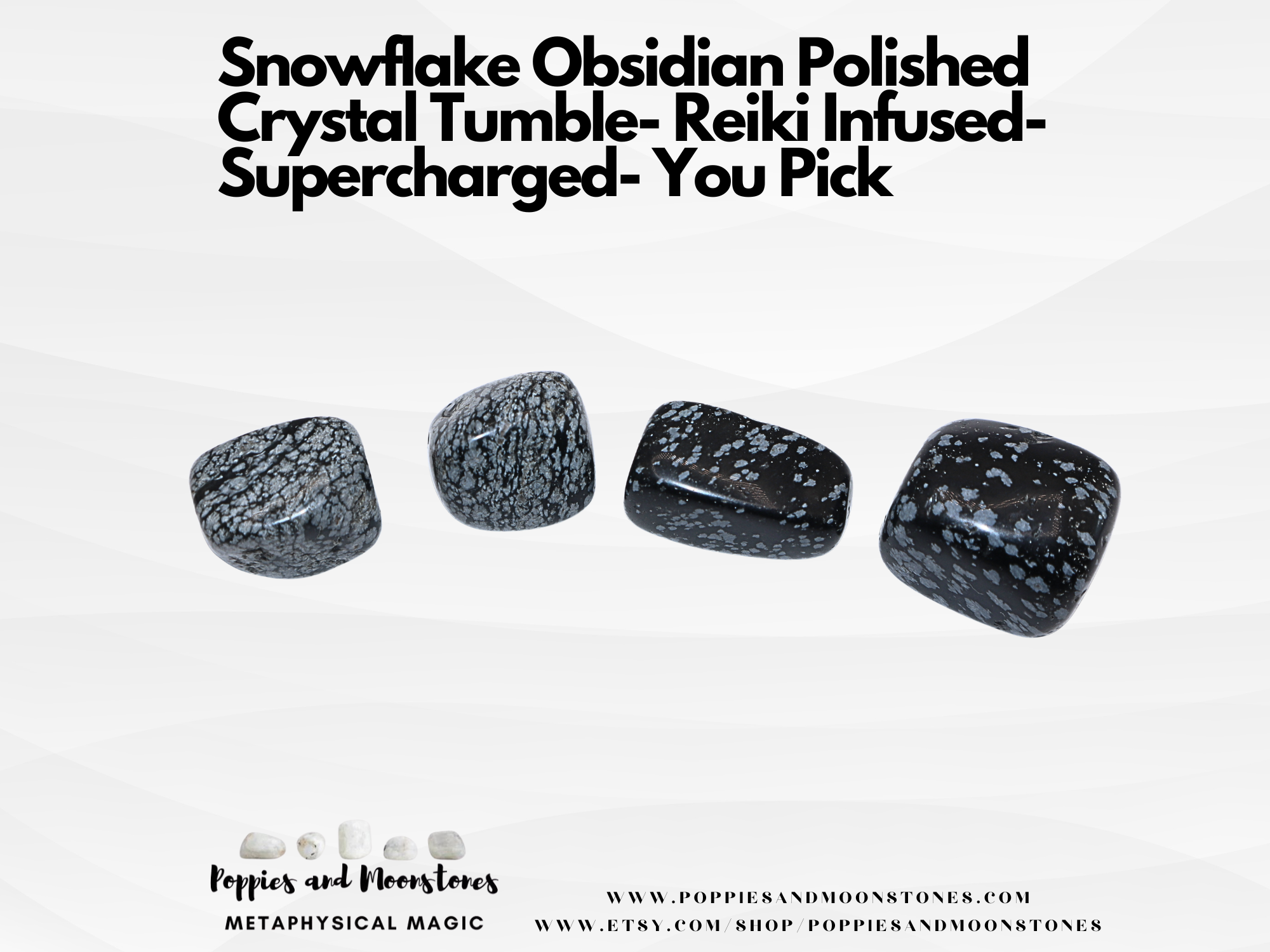 Snowflake Obsidian Polished Crystal Tumble- Reiki Infused- Supercharged You Pick