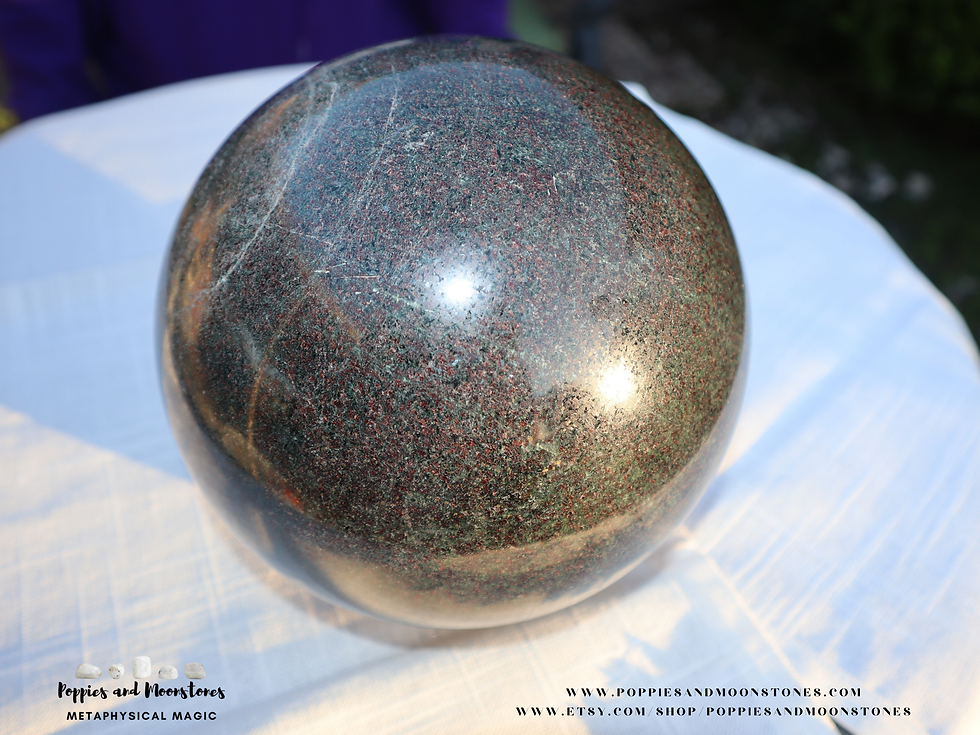 Thumbnail: Gigantic Black Tourmaline Crystal Protection Sphere and Stand- Reiki Infused