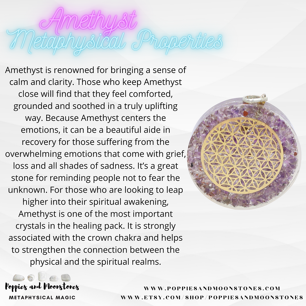 Thumbnail: Supercharged Flower of Life Sacred Geometry Amethyst Crystal Orgone Necklace