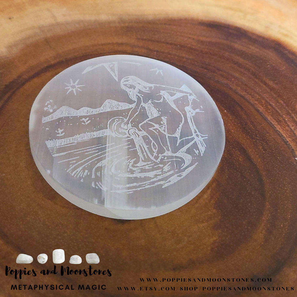 Thumbnail: Supercharged The Star Tarot Card Selenite Plate