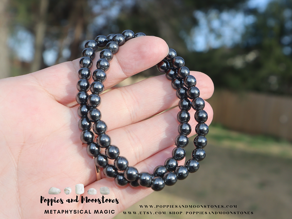 Thumbnail: Hematite Crystal Magnetic Power Bracelet Reiki Infused- Supercharged