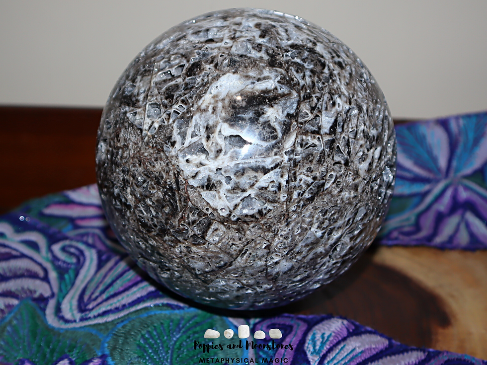 Giant Sphalerite Crystal Sphere and Stand with Brilliant Druzy Sparkles Reiki