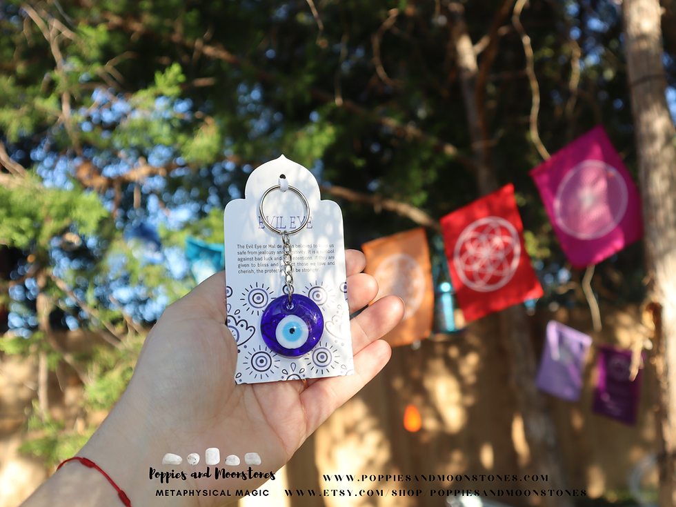 Thumbnail: Evil Eye Nazar Glass Protection Keychain- Reiki Infused- Supercharged
