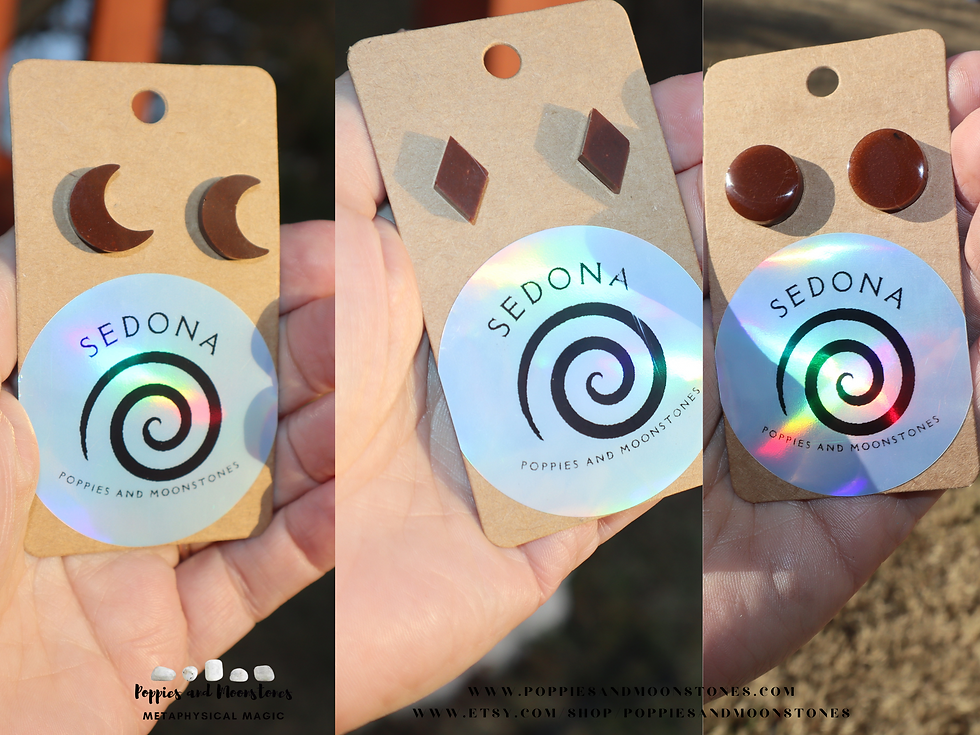 Thumbnail: Sedona Red Earth Orgone Post Earrings- Supercharged- Reiki Infused- Vortex Jewel