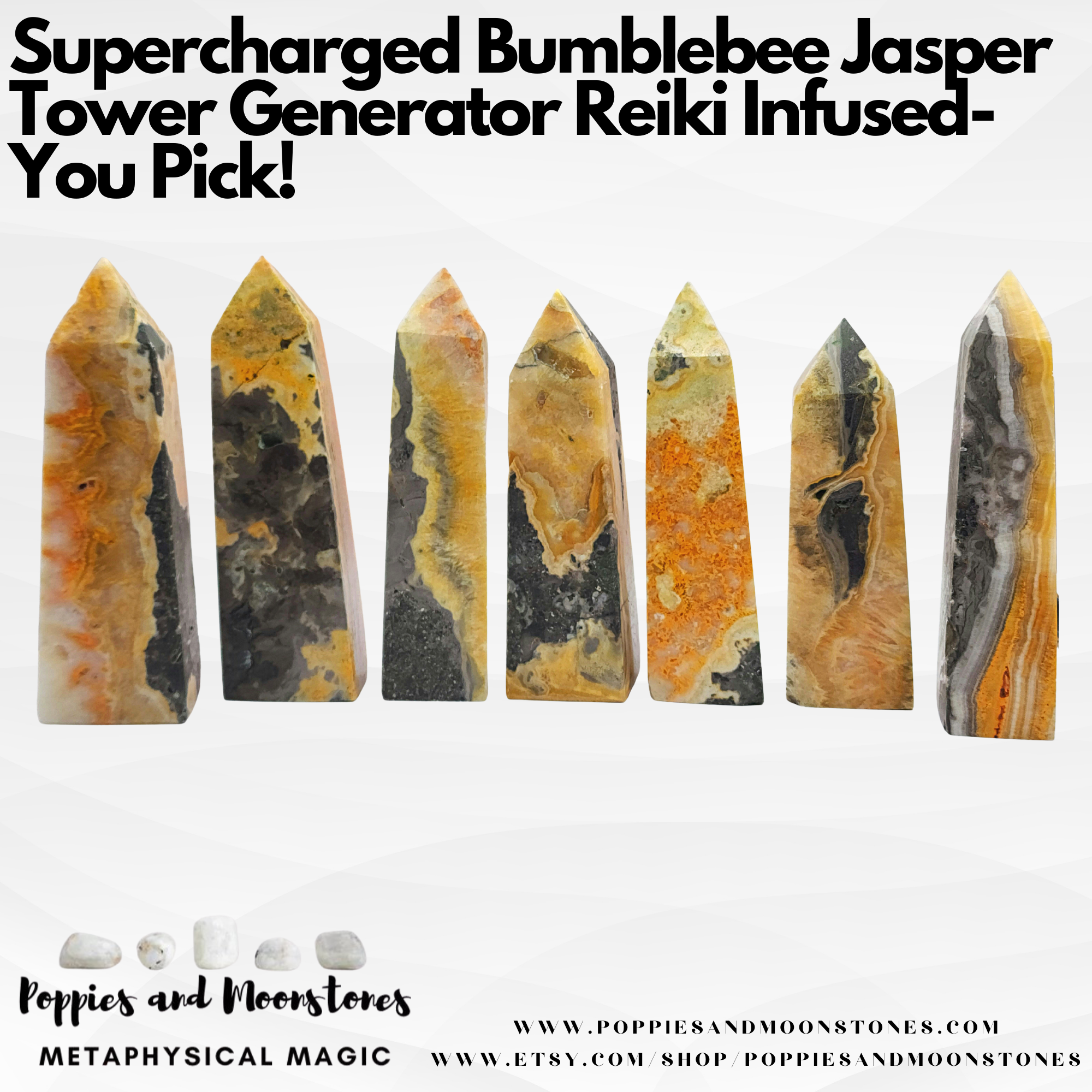 Supercharged Bumblebee Jasper Tower Generator Reiki Infused- You Pick!
