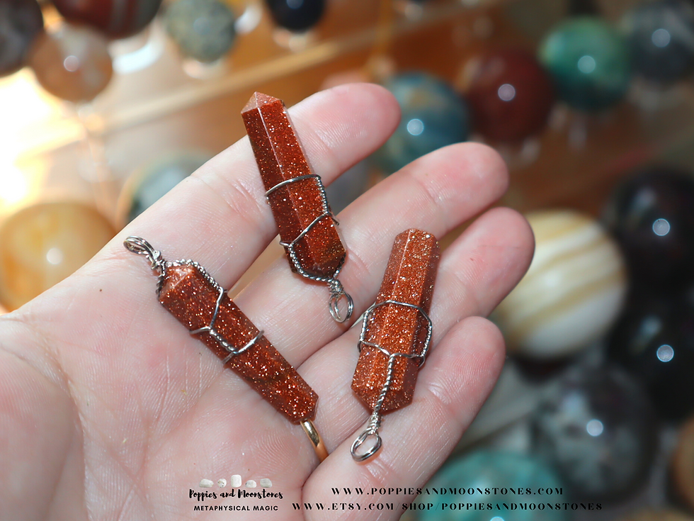 Thumbnail: Supercharged Red Goldstone Pendant Reiki Infused