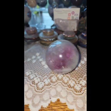 Thumbnail: Supercharged Pastel Rainbow Fluorite Sphere and Stand for Purpose and Soul 