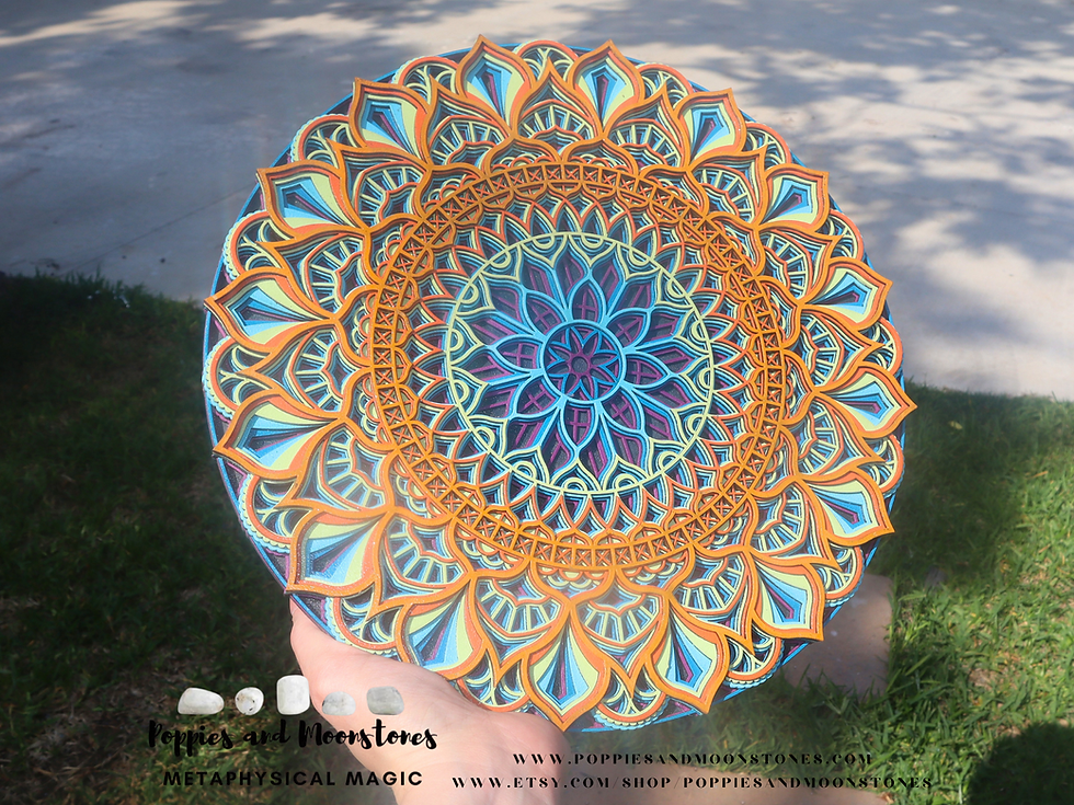 Thumbnail: Mandala Sacred Geometry Large Wooden Wall Hanging Reiki Infused- Handpainted