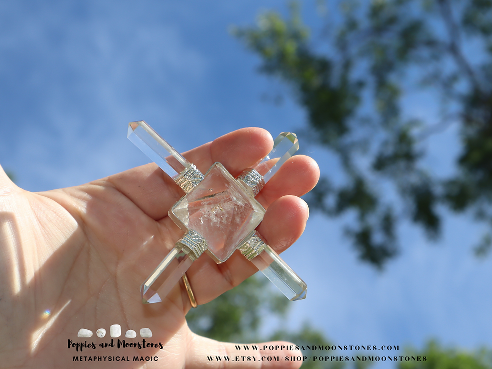 Thumbnail: Clear Quartz Master Healer Pyramid and Four Directions Points Energy Generator