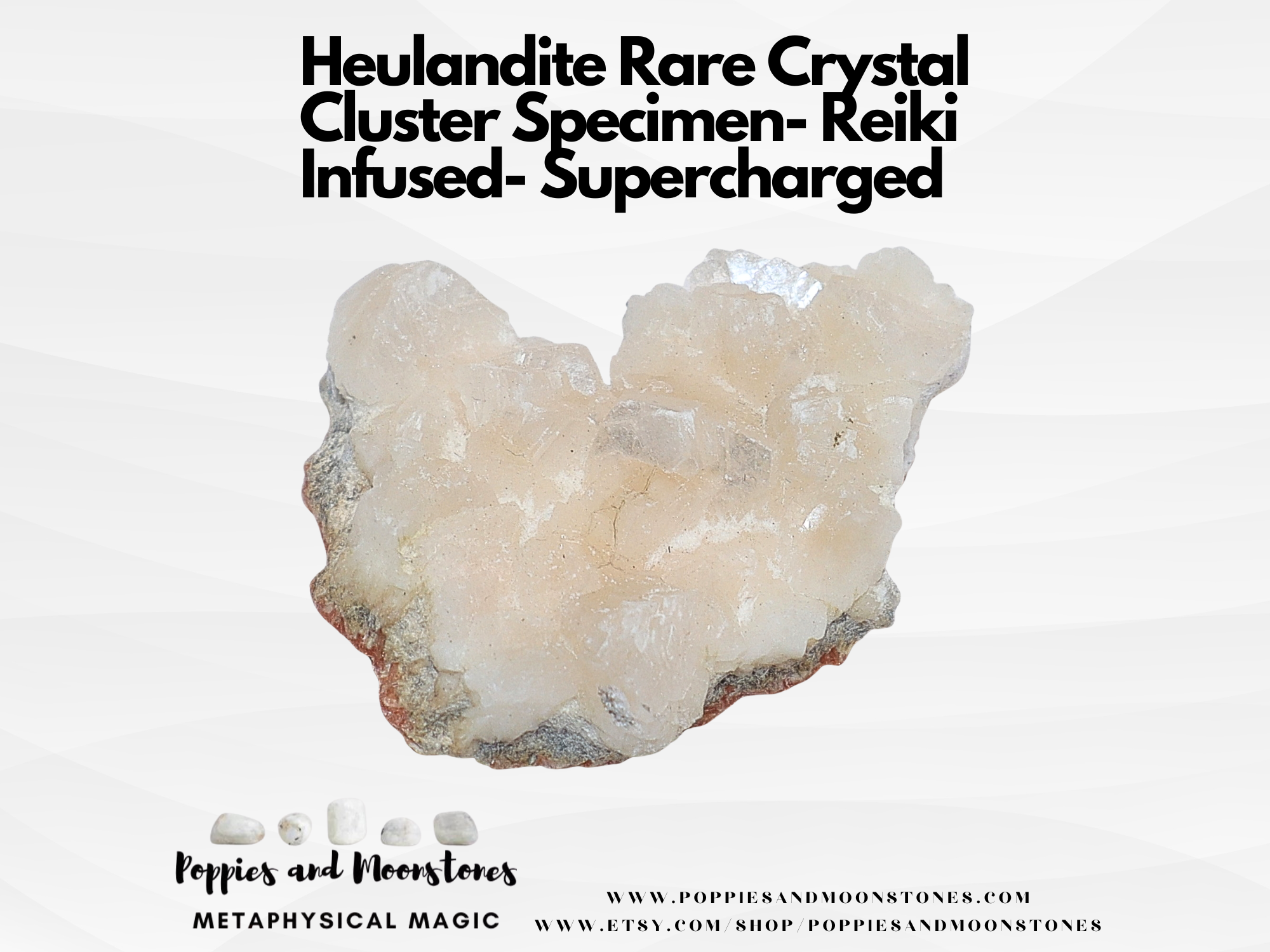 Heulandite Rare Crystal Cluster Specimen- Reiki Infused- Supercharged