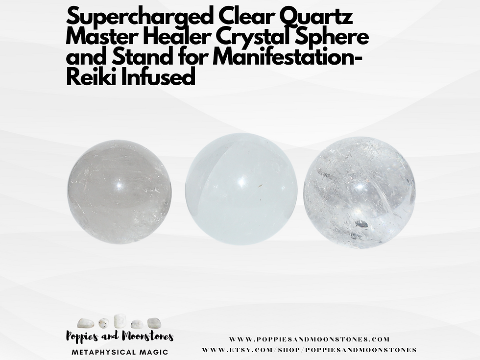 Clear Quartz Master Healer Crystal Sphere and Stand Manifestation- Reiki Infused