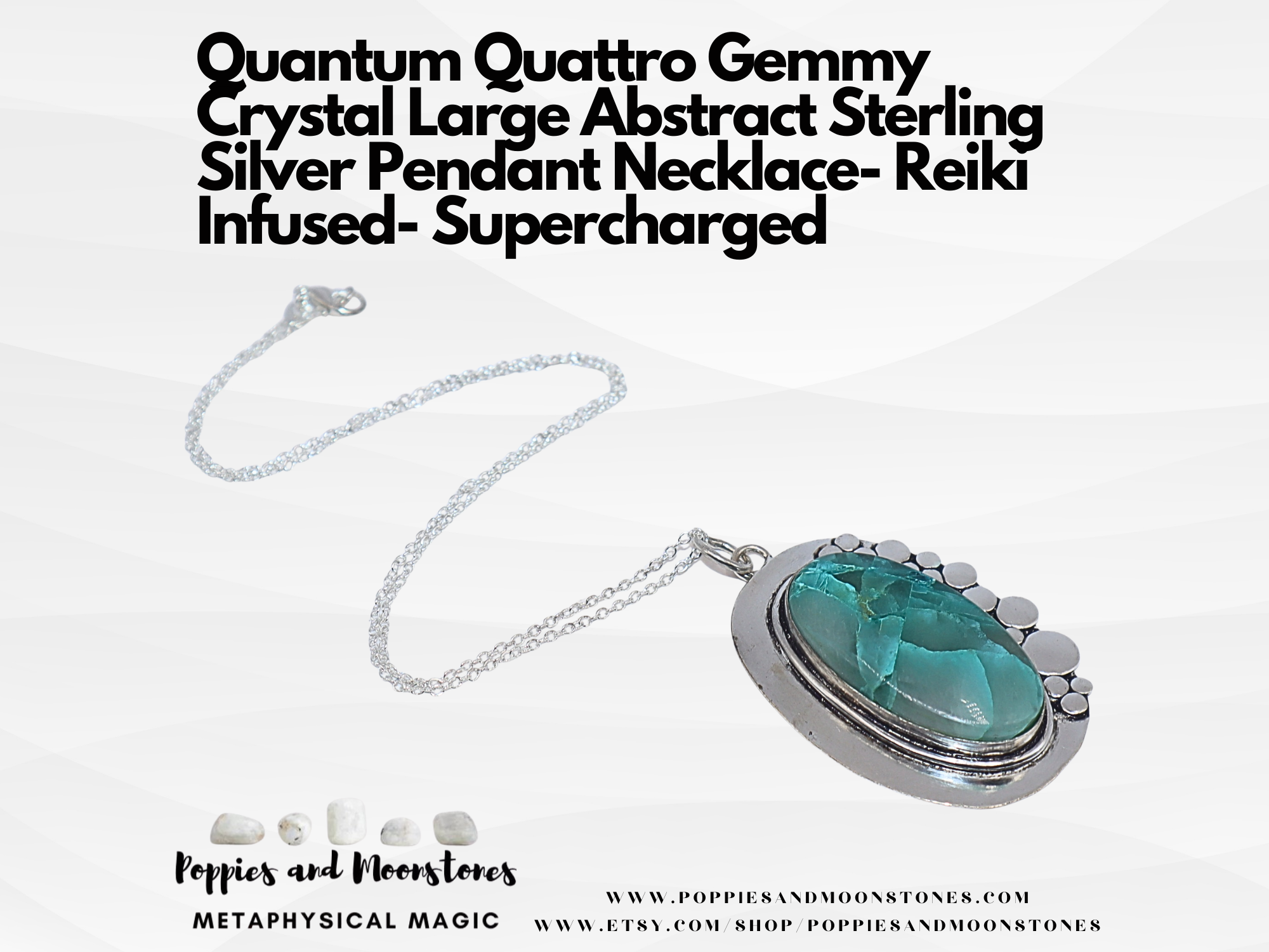 Quantum Quattro Gemmy Crystal Large Abstract Sterling Silver Pendant Necklace
