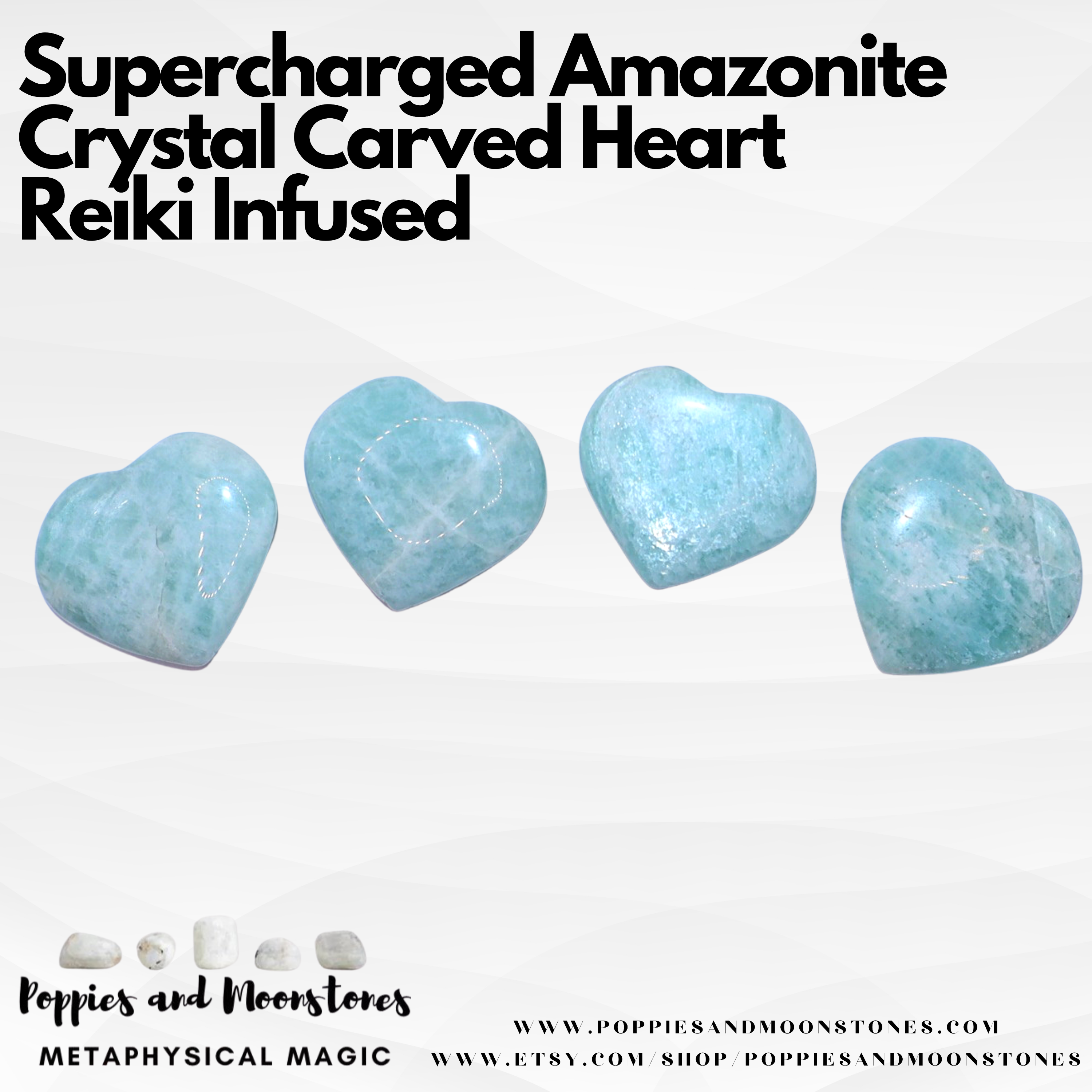 Supercharged Amazonite Crystal Carved Heart