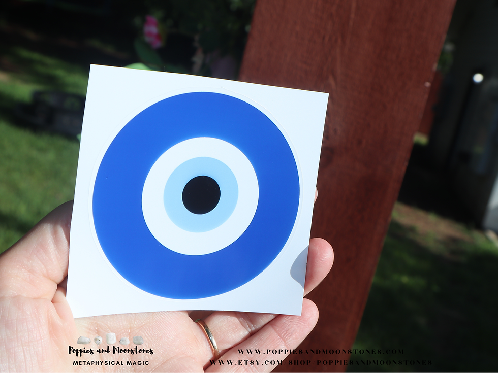 Thumbnail: Evil Eye Nazar Protection Symbol Sticker- Supercharged- Reiki Infused